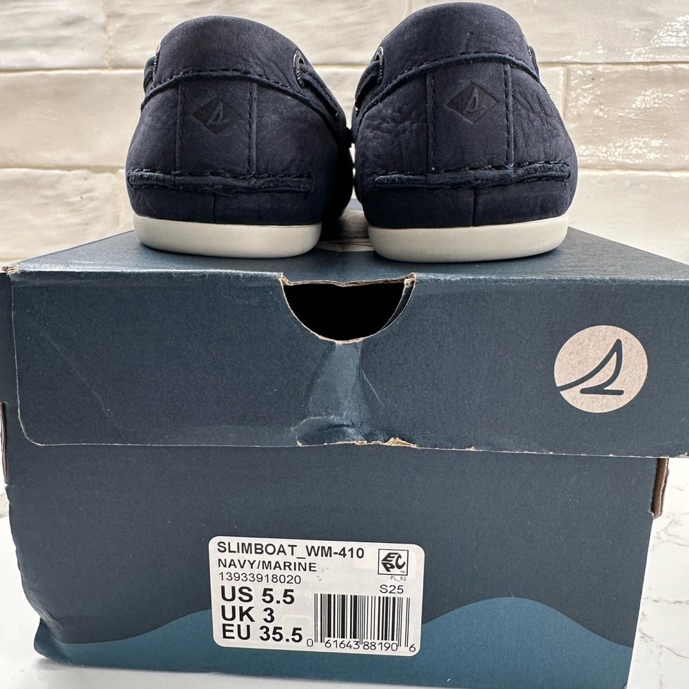 Sperry Women’s Slim Boat Shoes | Navy Nubuck Leather | Size 5.5 | NIB - Picture 8 of 11